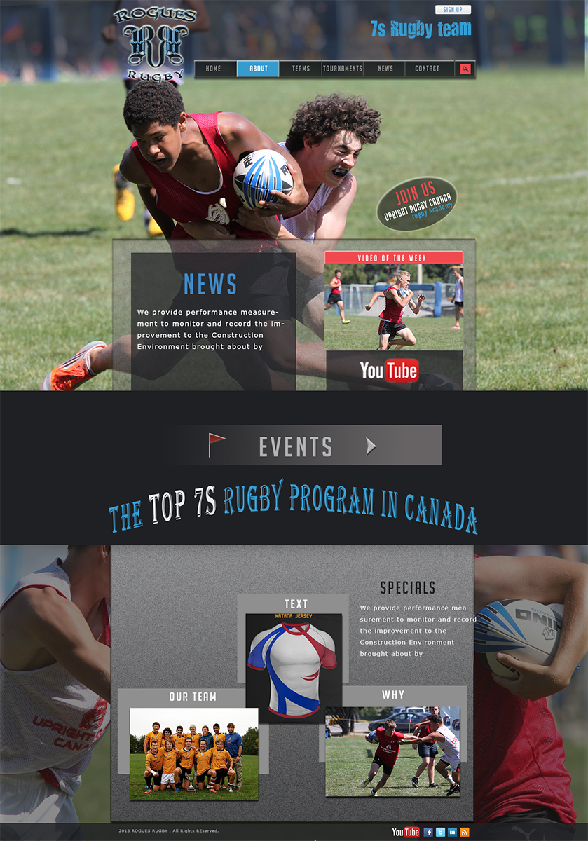 Web Design by Joy for Upright Rugby Canada | Design #2919568