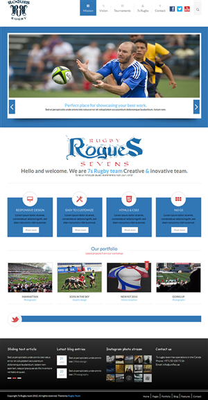 Web Design by tarek_cs for Upright Rugby Canada | Design: #2853924