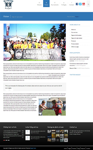 Web Design by tarek_cs for Upright Rugby Canada | Design: #2910037