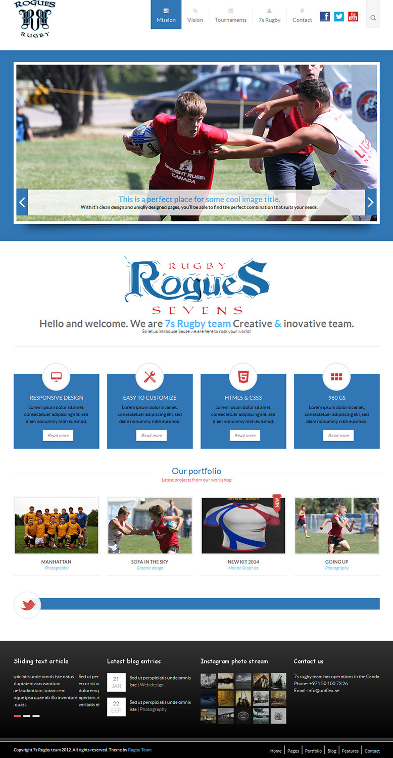 Web Design by tarek_cs for Upright Rugby Canada | Design #2910403