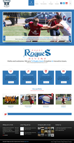Web Design by tarek_cs for Upright Rugby Canada | Design: #2910403