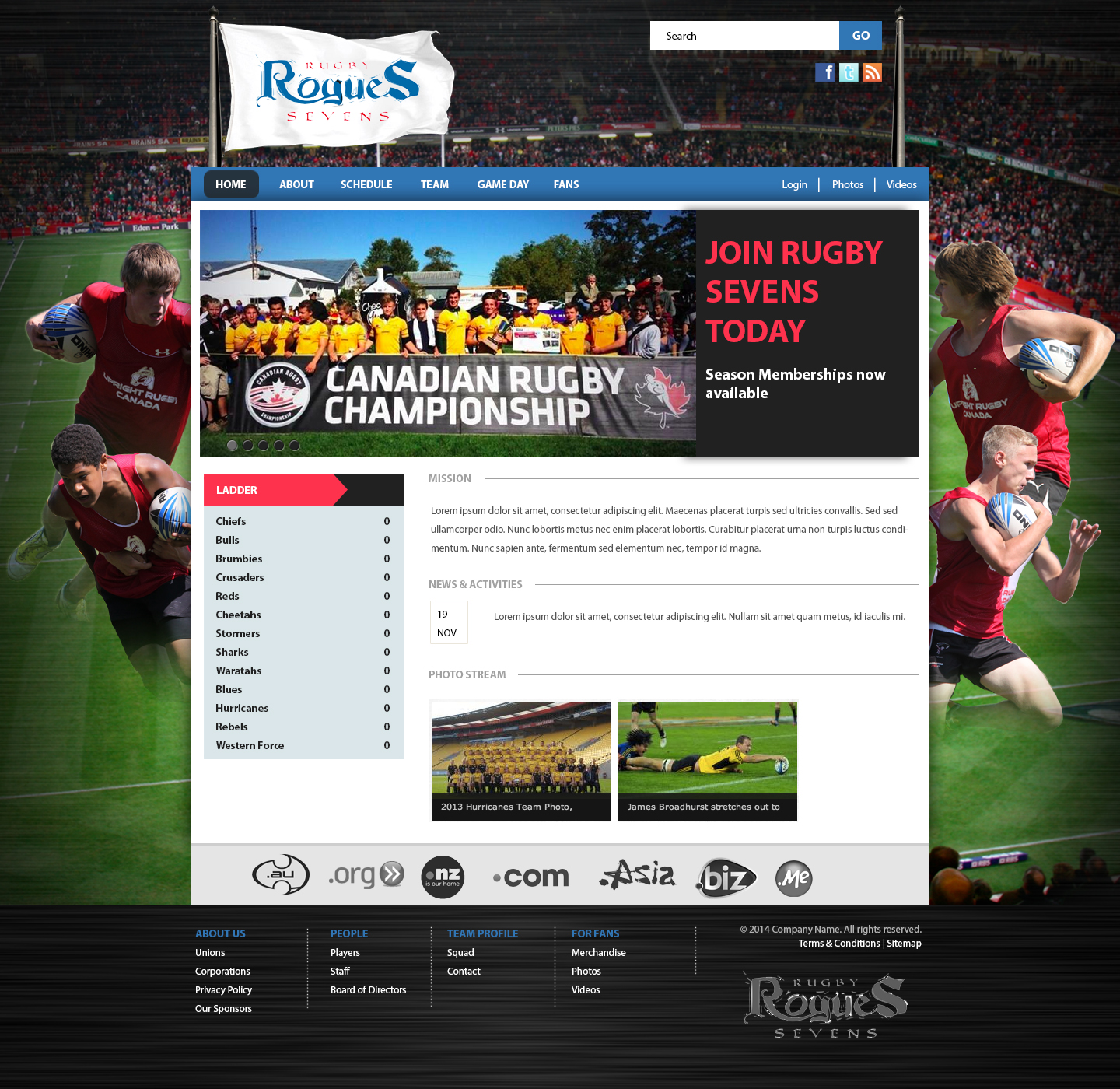 Web Design by Cruz Folmli for Upright Rugby Canada | Design #2955581