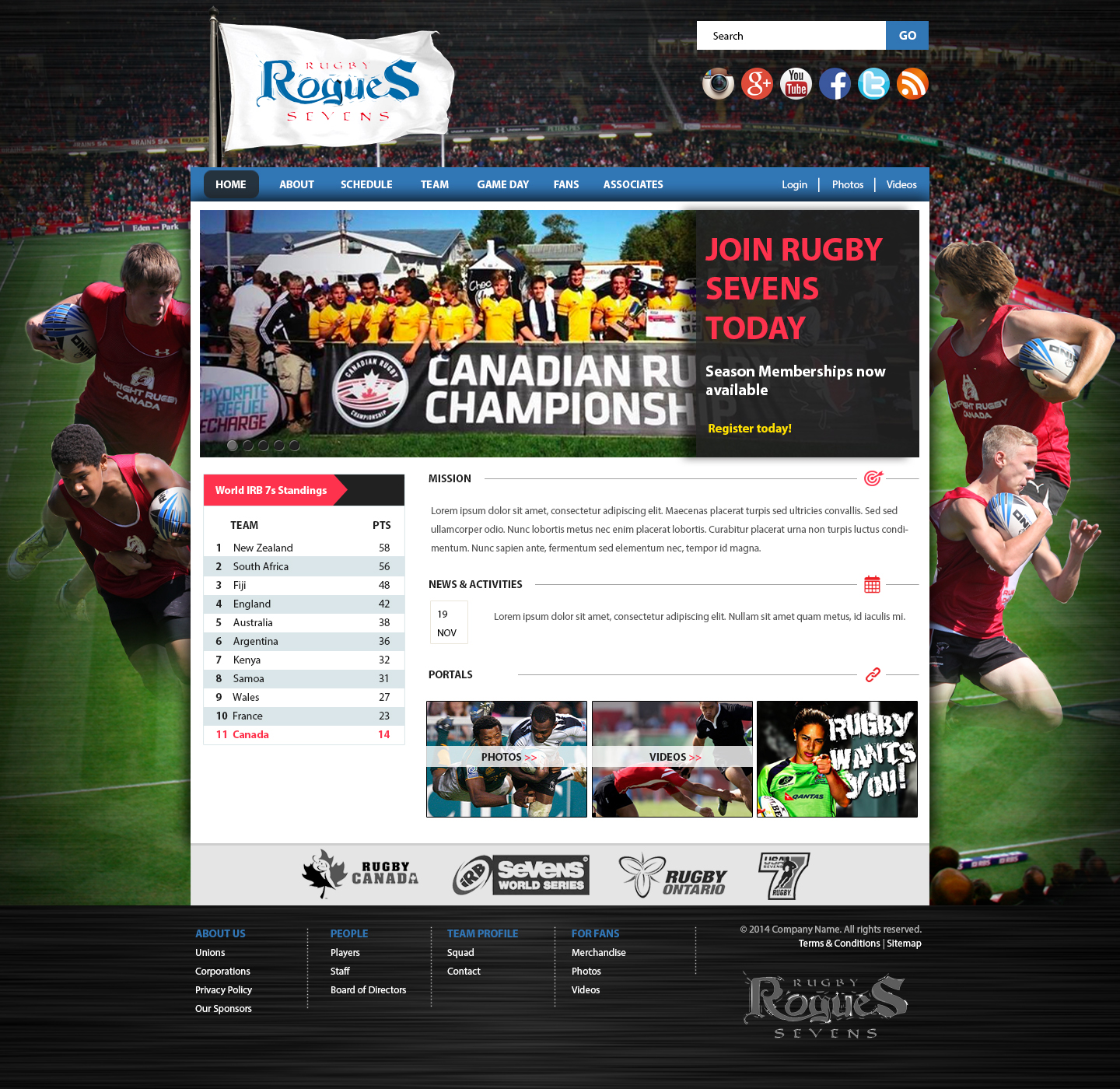 Web Design by Cruz Folmli for Upright Rugby Canada | Design #3067871