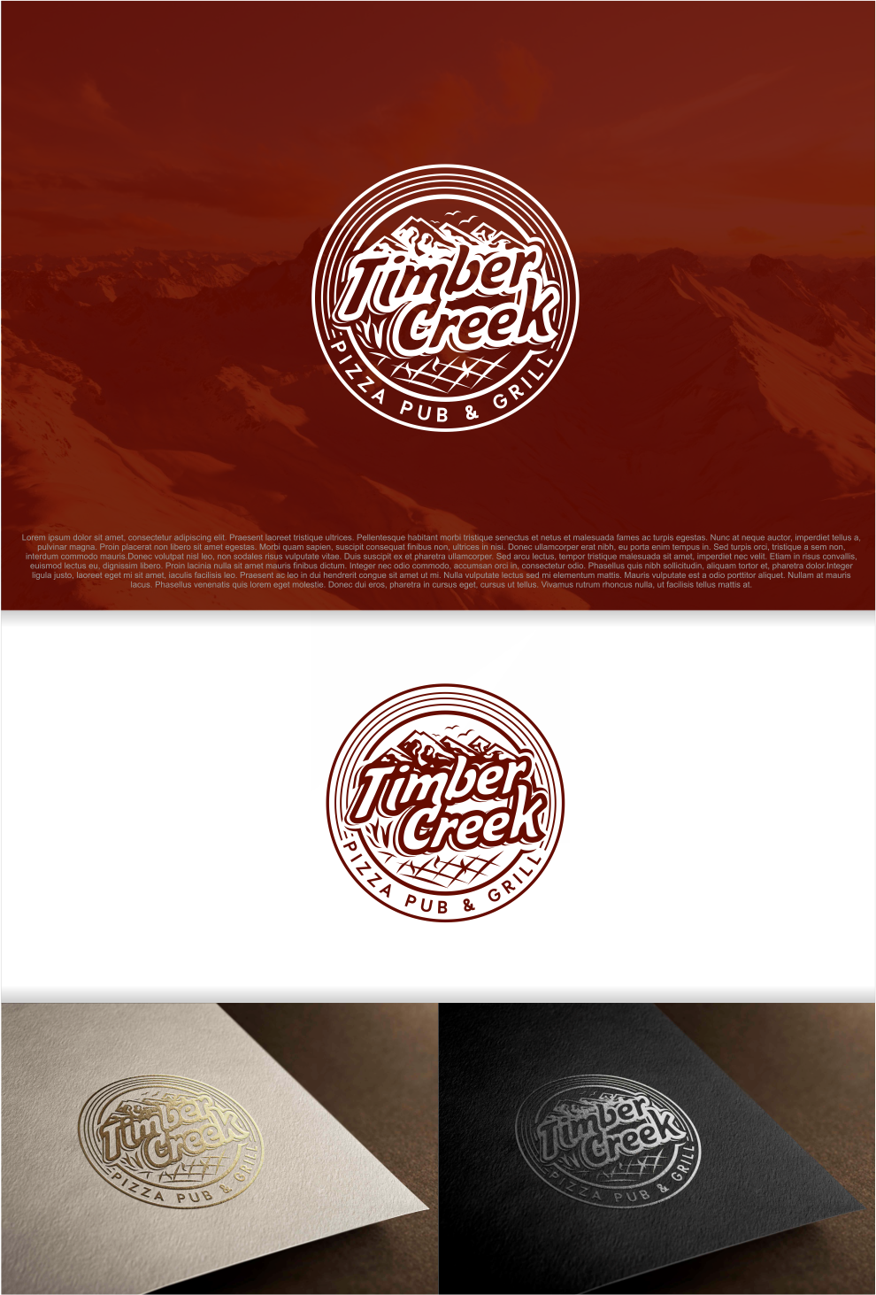 Logo Design by artswolf for Timber Creek Pizza Pub & Grill | Design #14870925