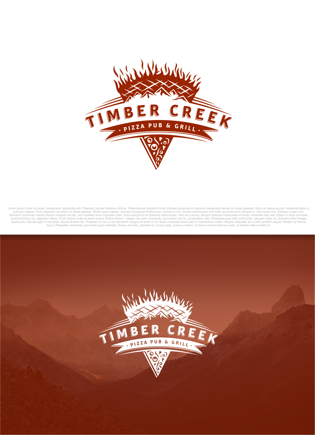 Logo Design by artswolf for Timber Creek Pizza Pub & Grill | Design #14870928