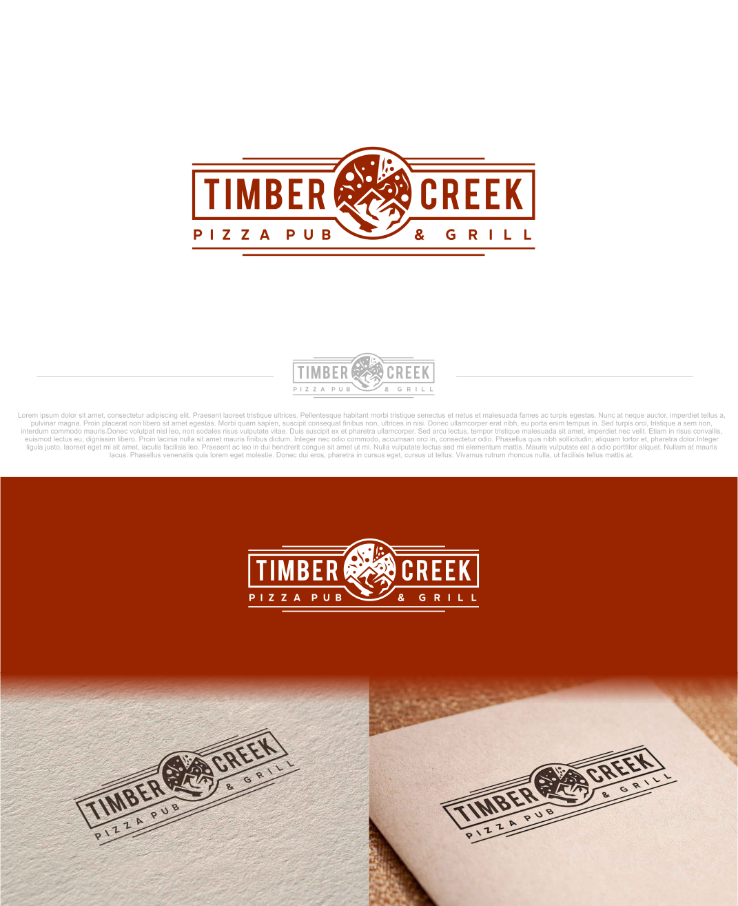Logo Design by artswolf for Timber Creek Pizza Pub & Grill | Design #14870929