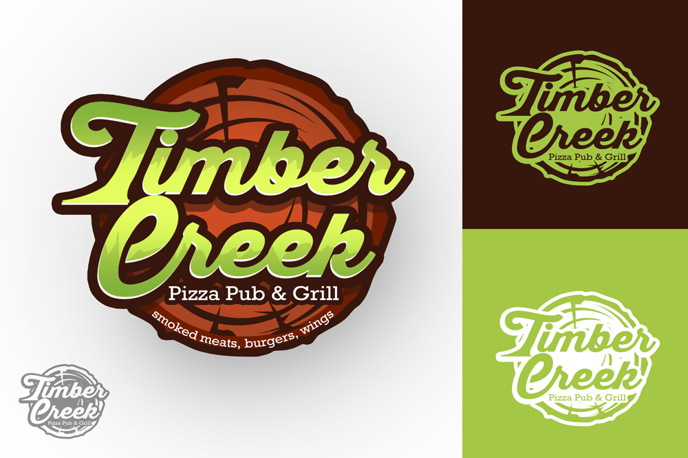 Logo Design by R.Bello for Timber Creek Pizza Pub & Grill | Design #14861676