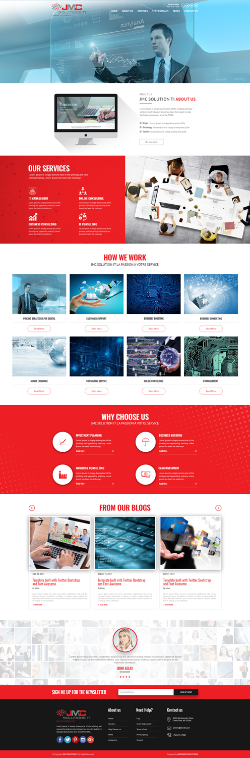 Wordpress Design by Impressive Sol for JMC Solutions Ti | Design #14915133