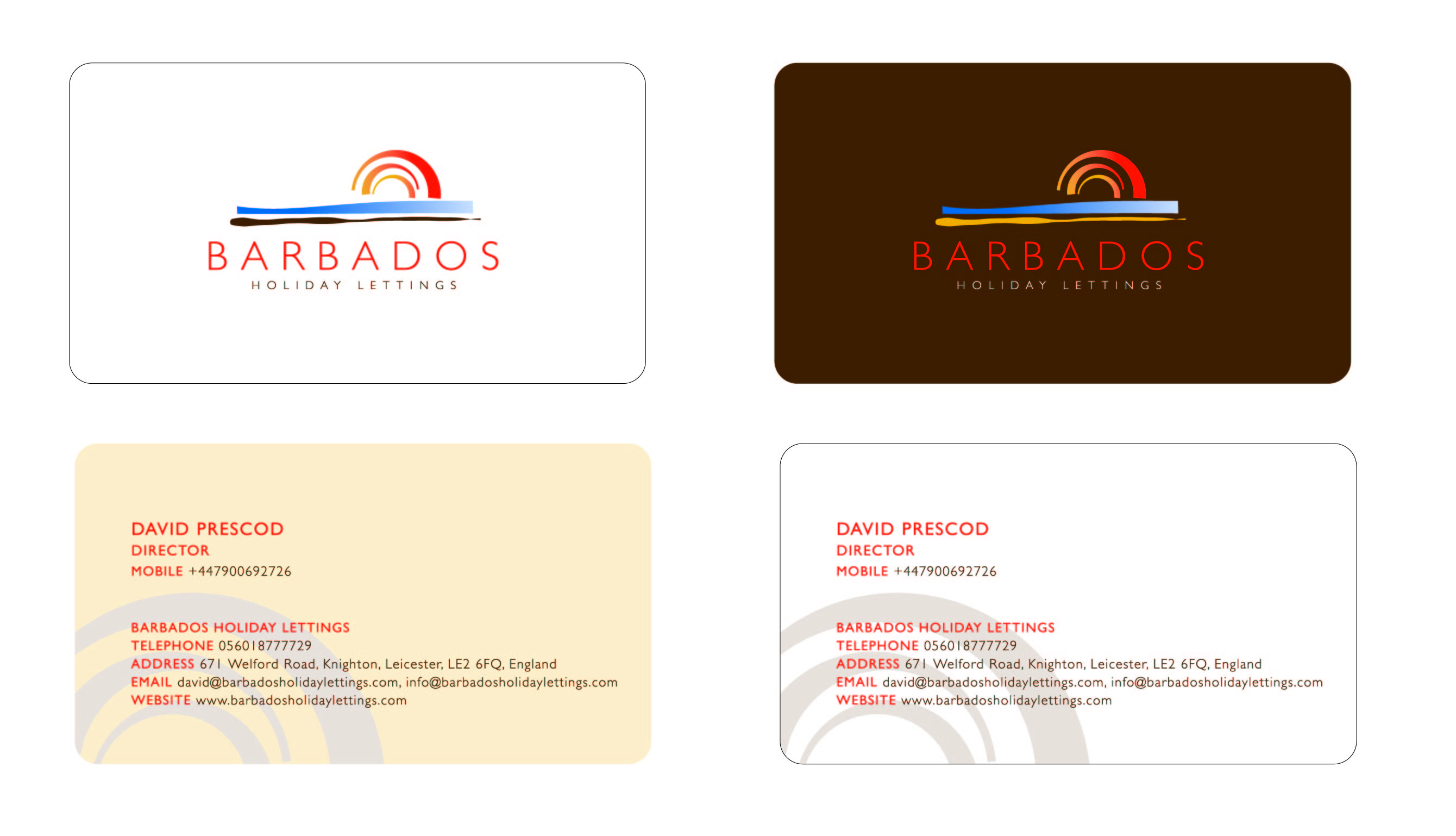 Visitenkarten-Design von Rising Sun für Barbados Holiday Lettings | Design: #1005