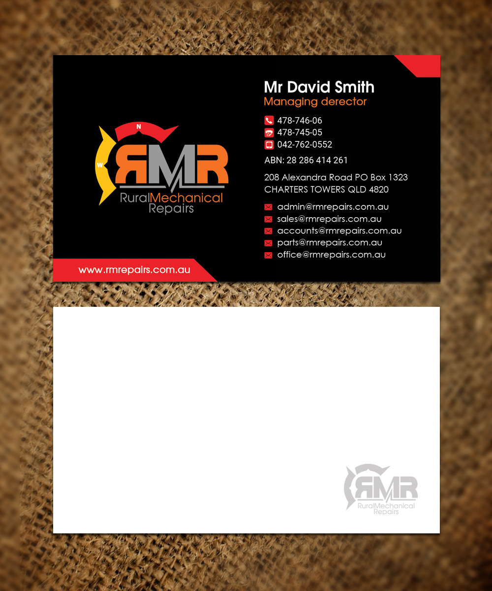 Business Card Design by Sandaruwan for Rural Mechanical Repairs | Design #14922159