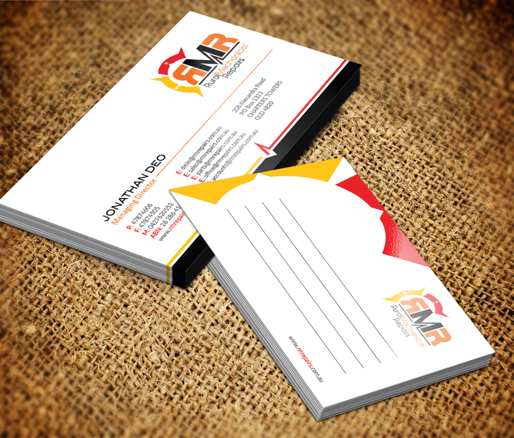 Business Card Design by Sarmishtha Chattopadhyay_loginchange for Rural Mechanical Repairs | Design #15069259