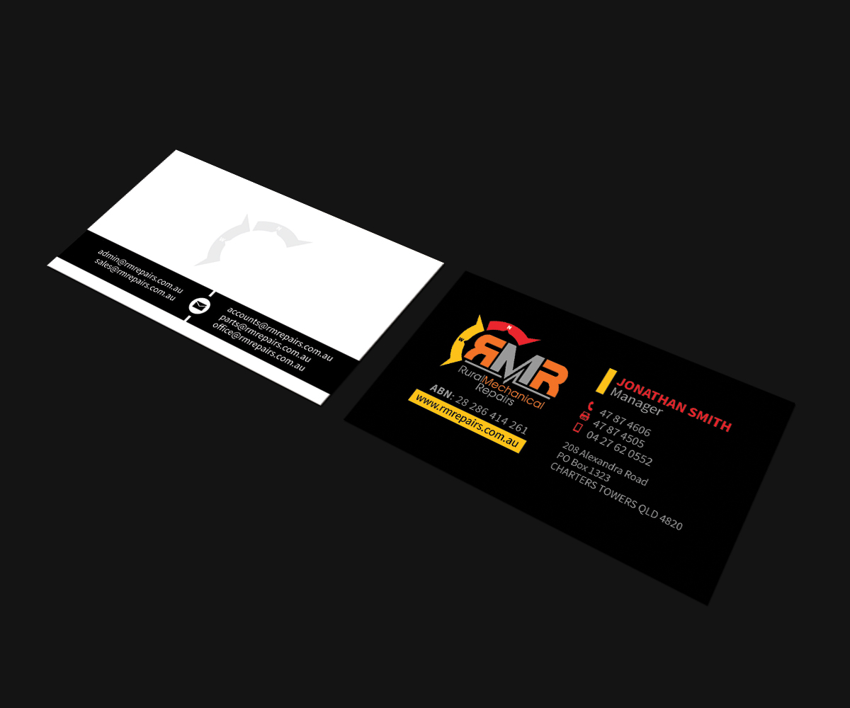 Business Card Design by JK18 for Rural Mechanical Repairs | Design #14917760
