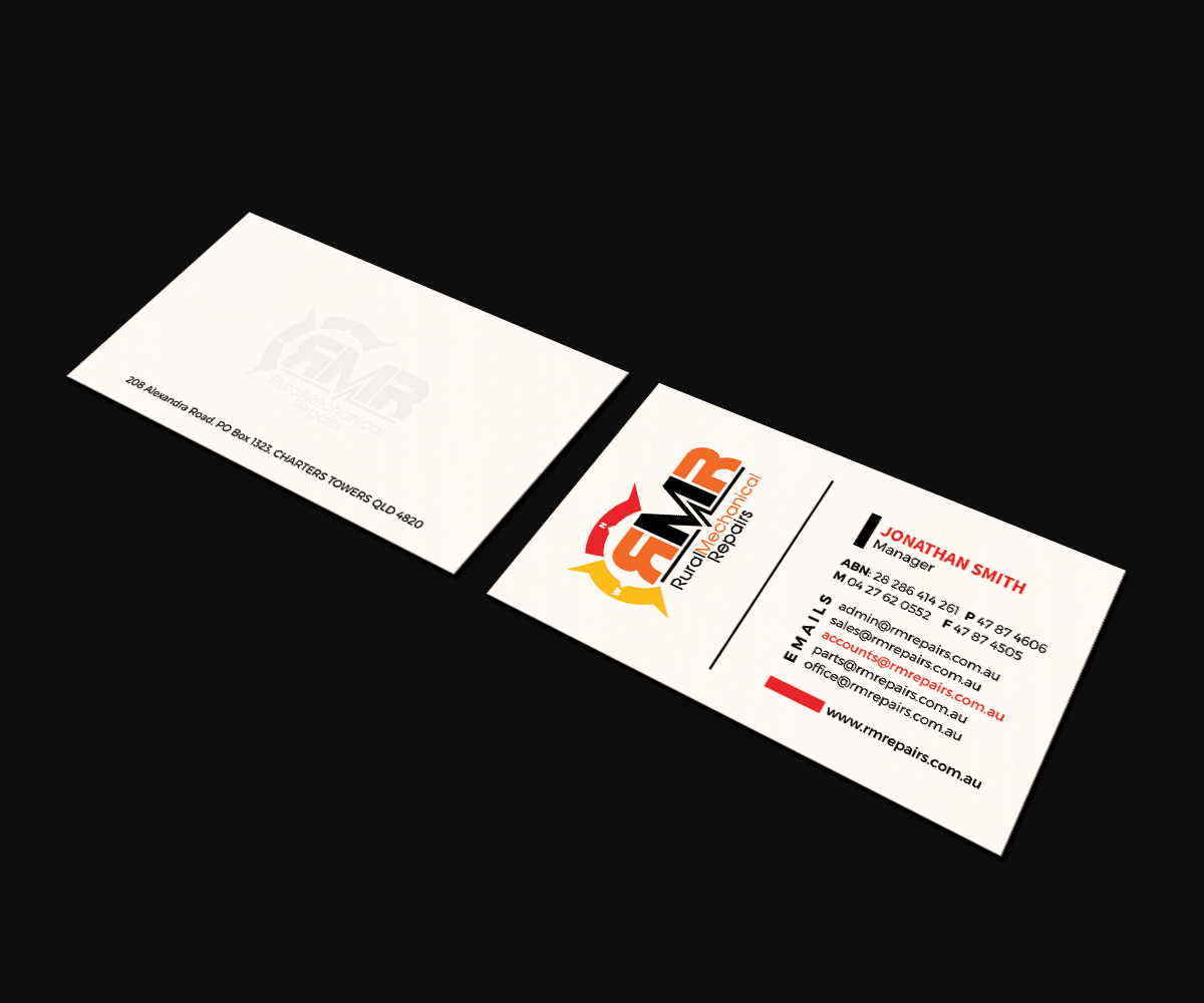 Business Card Design by JK18 for Rural Mechanical Repairs | Design #14948080