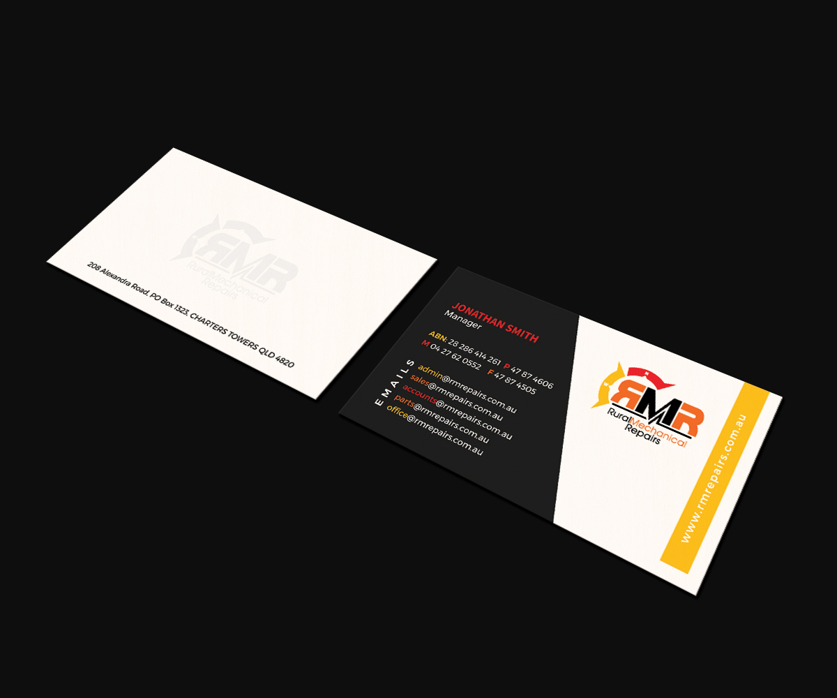 Business Card Design by JK18 for Rural Mechanical Repairs | Design #14948081