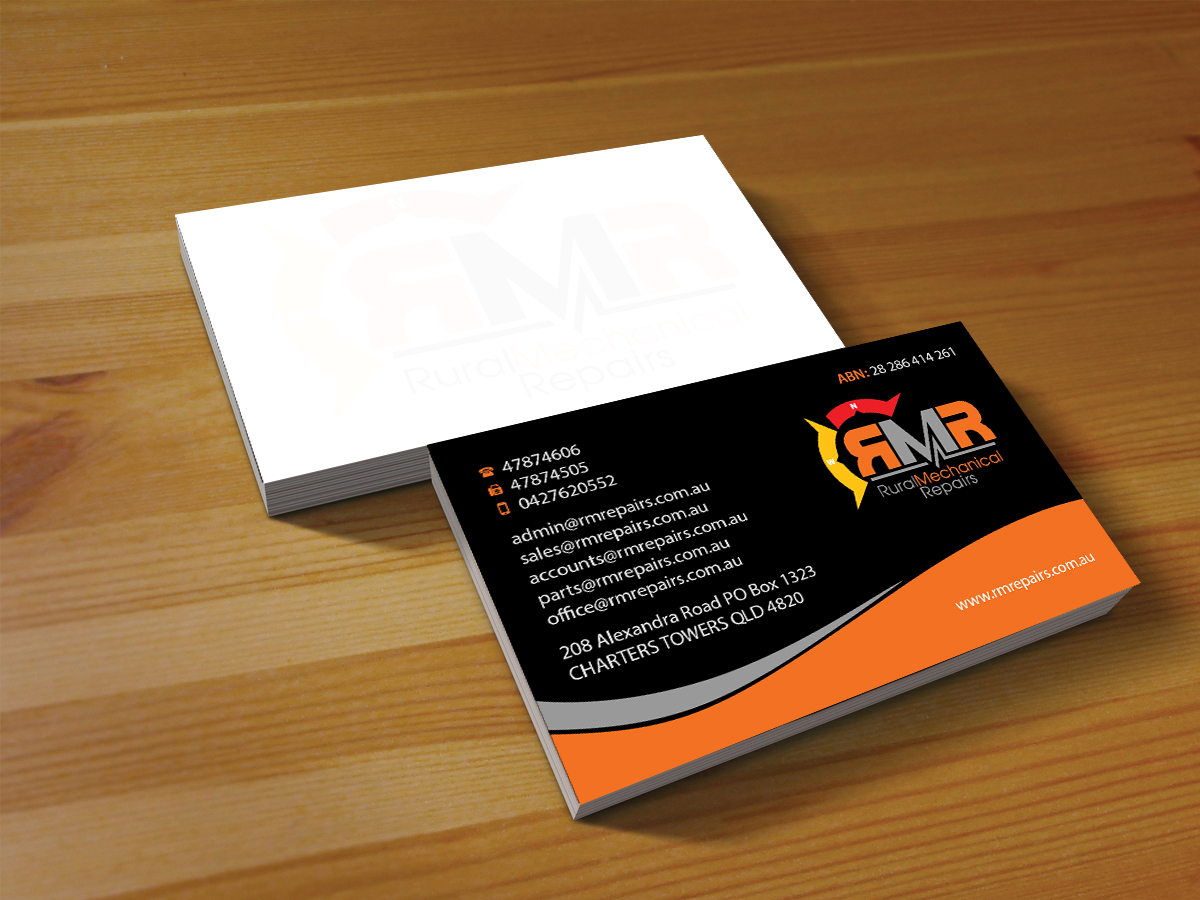 Business Card Design by Creations Box 2015 for Rural Mechanical Repairs | Design #14948101