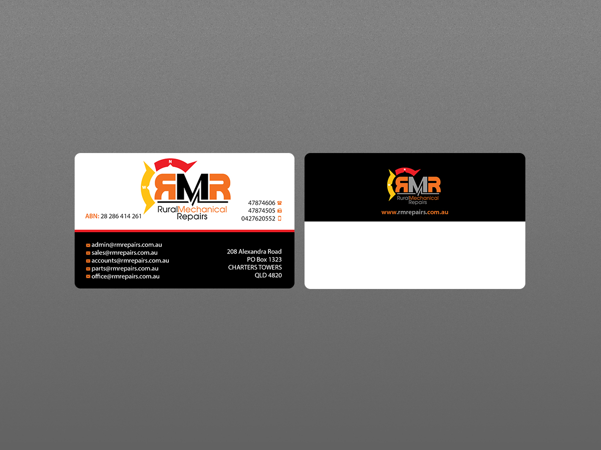 Business Card Design by Creations Box 2015 for Rural Mechanical Repairs | Design #14948104