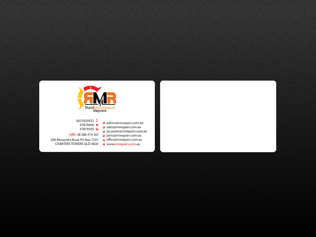 Business Card Design by Creations Box 2015 for Rural Mechanical Repairs | Design #14948149