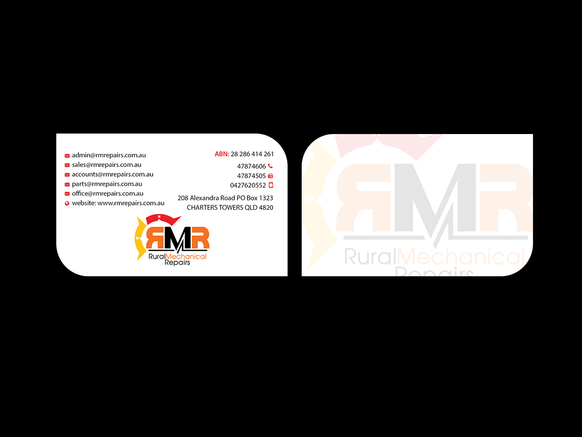 Business Card Design by Creations Box 2015 for Rural Mechanical Repairs | Design #14948159