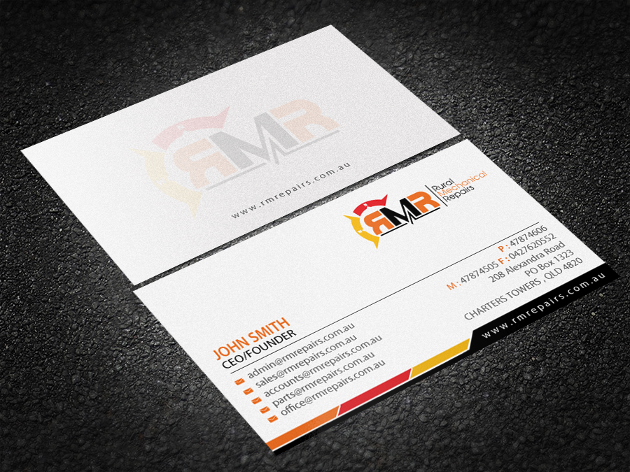 Business Card Design by Brand aid for Rural Mechanical Repairs | Design #14923151