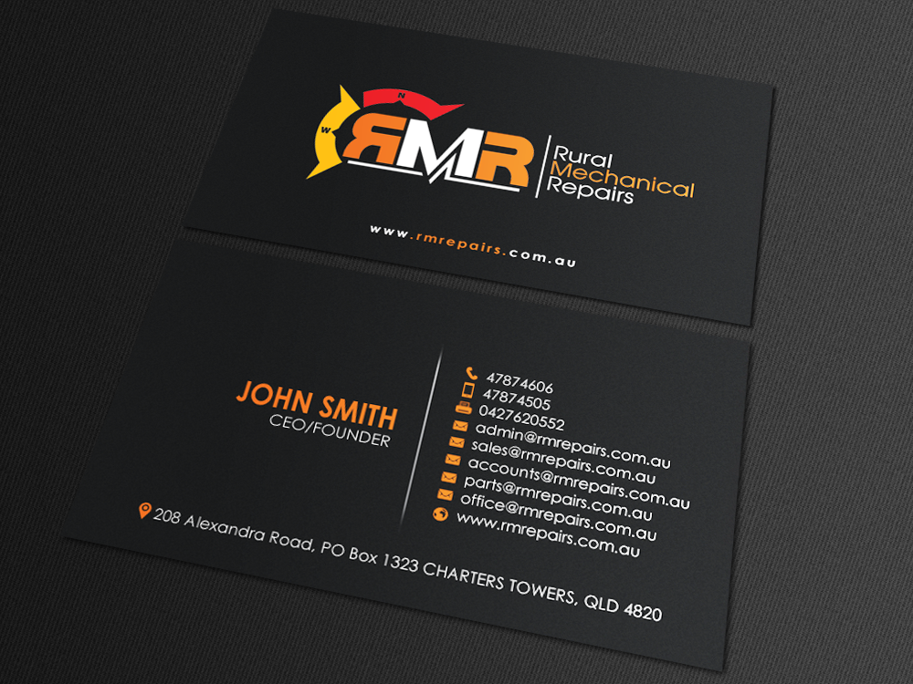 Business Card Design by chandrayaan.creative for Rural Mechanical Repairs | Design #14923251