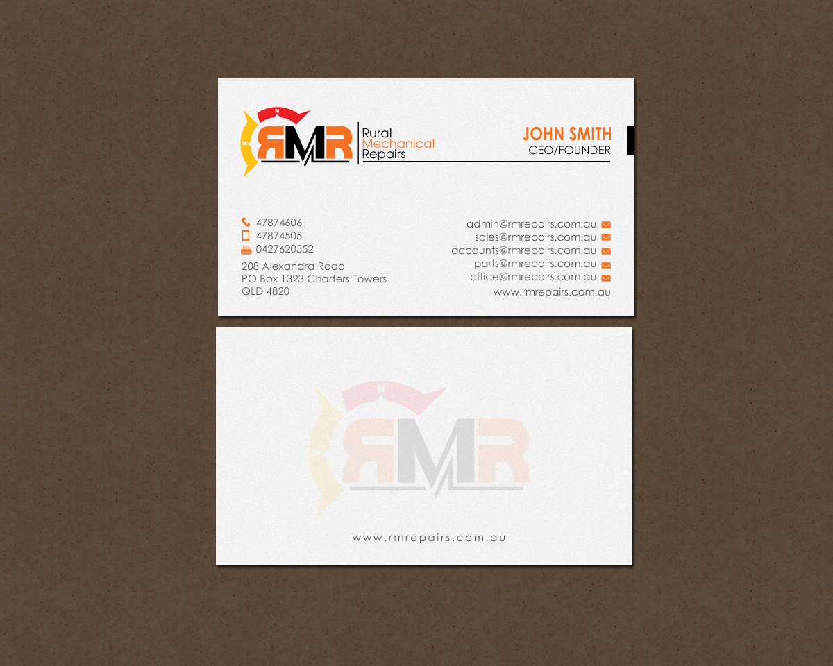 Business Card Design by chandrayaan.creative for Rural Mechanical Repairs | Design #14923259