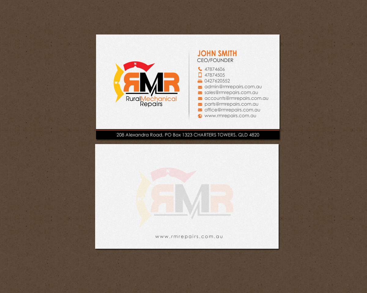 Business Card Design by chandrayaan.creative for Rural Mechanical Repairs | Design #14943530