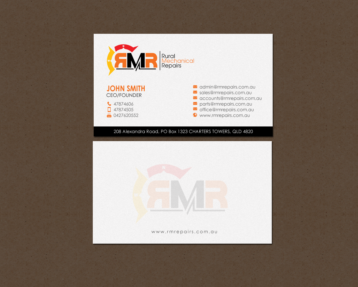 Business Card Design by chandrayaan.creative for Rural Mechanical Repairs | Design #14943532