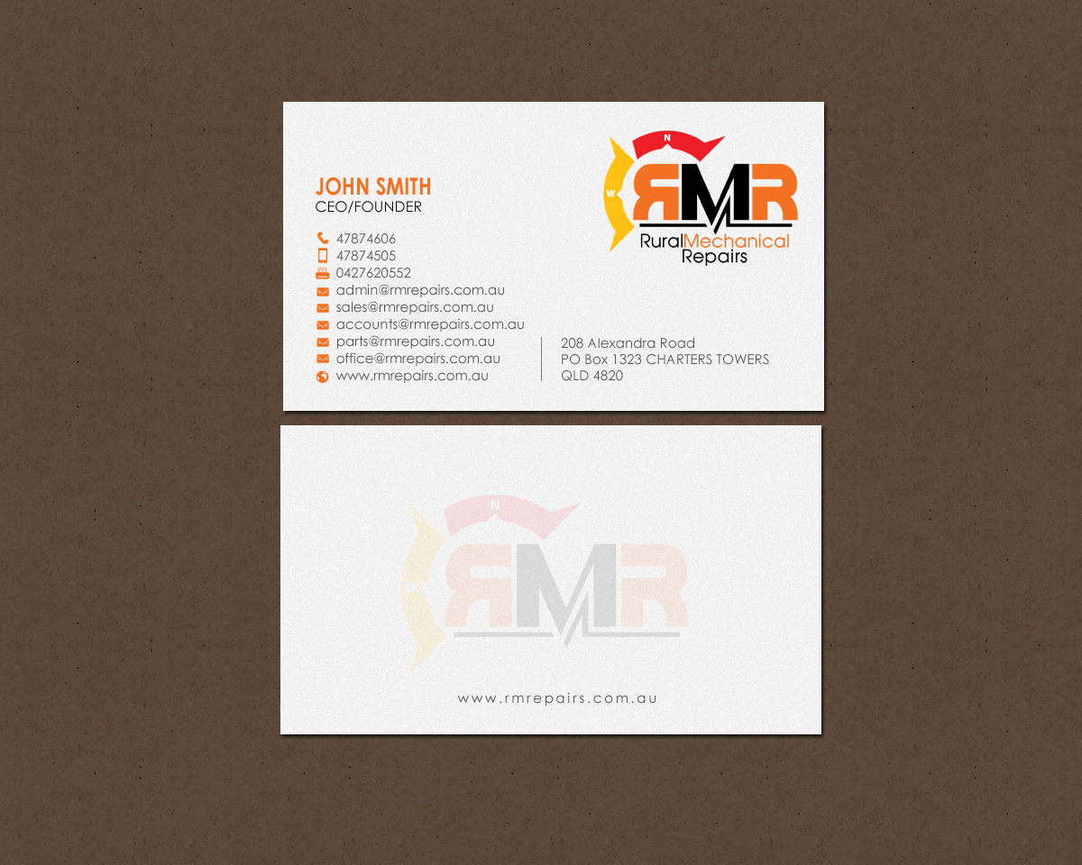 Business Card Design by chandrayaan.creative for Rural Mechanical Repairs | Design #14943611