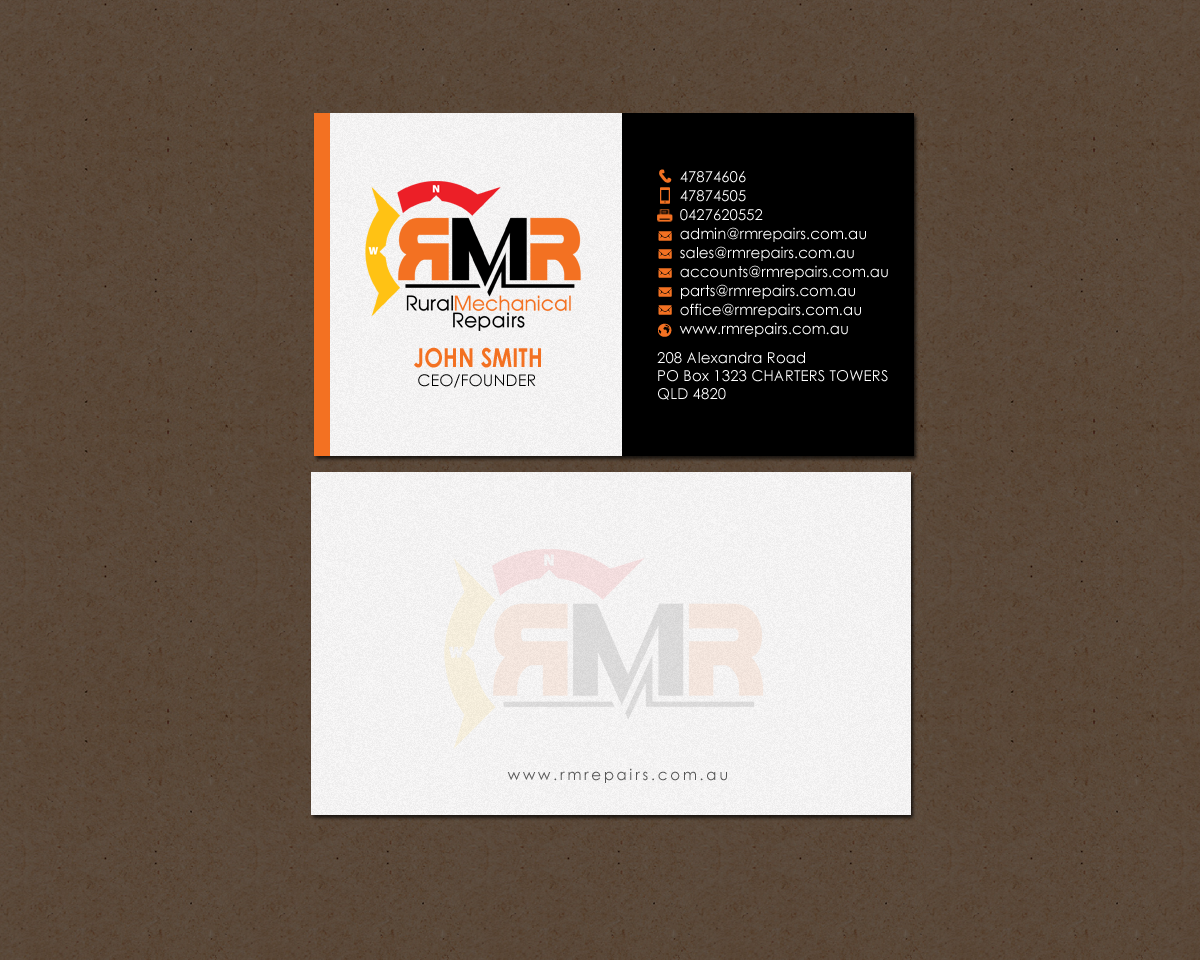 Business Card Design by chandrayaan.creative for Rural Mechanical Repairs | Design #14943614