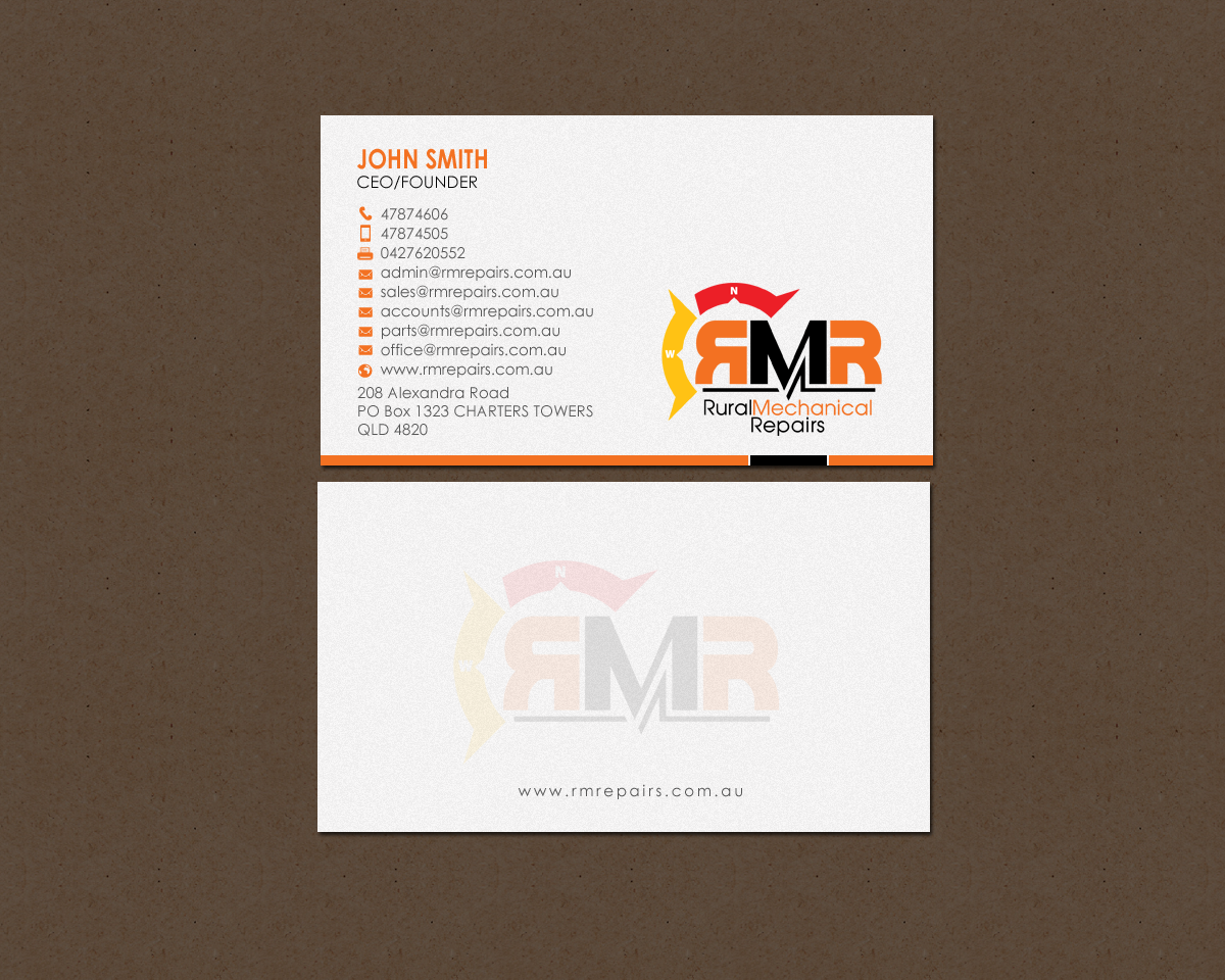 Business Card Design by chandrayaan.creative for Rural Mechanical Repairs | Design #14943615