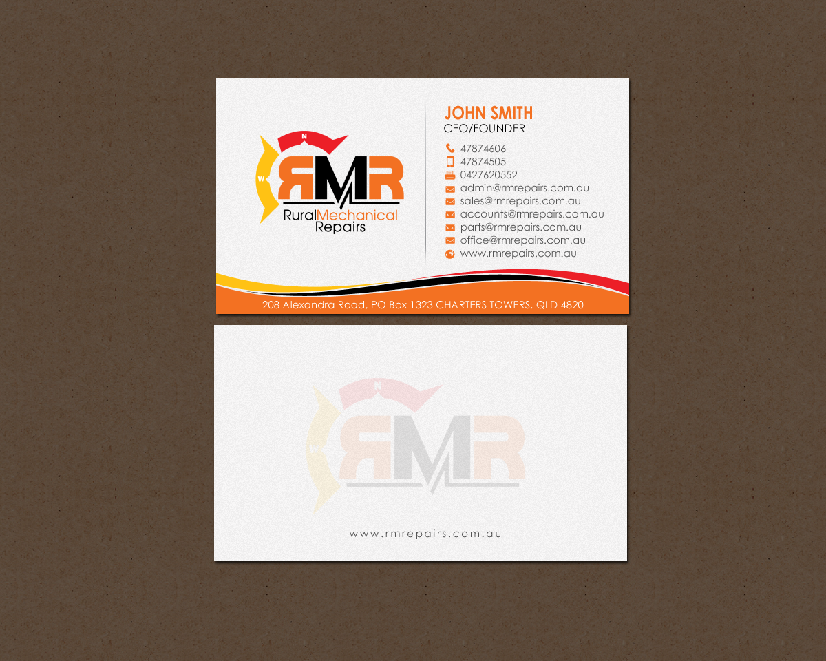 Business Card Design by chandrayaan.creative for Rural Mechanical Repairs | Design #14943702