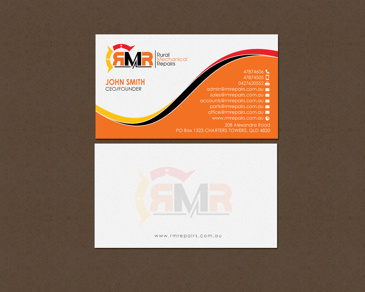 Business Card Design by chandrayaan.creative for Rural Mechanical Repairs | Design #14943708
