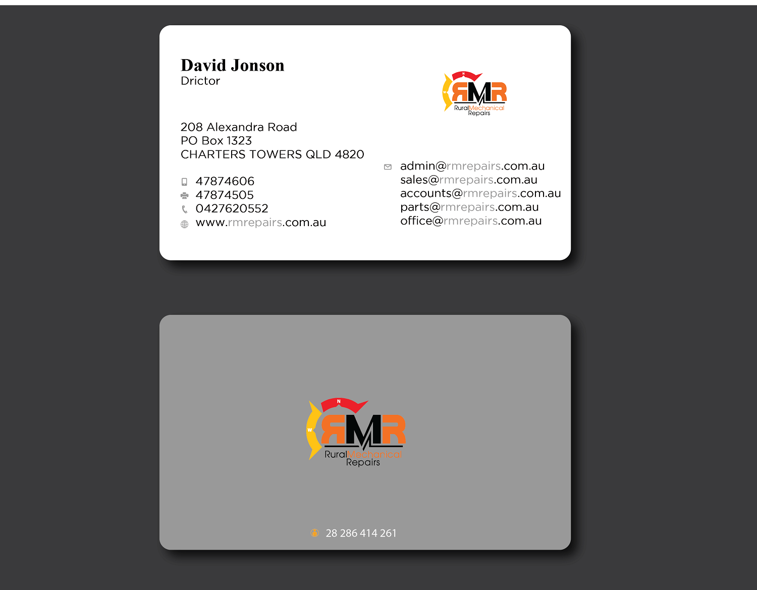 Business Card Design by sanjeda.2998akter for Rural Mechanical Repairs | Design #15021120