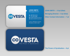 Diseño de Tarjeta de Presentación por WebixBD para CoVesta | Diseño: #14950245