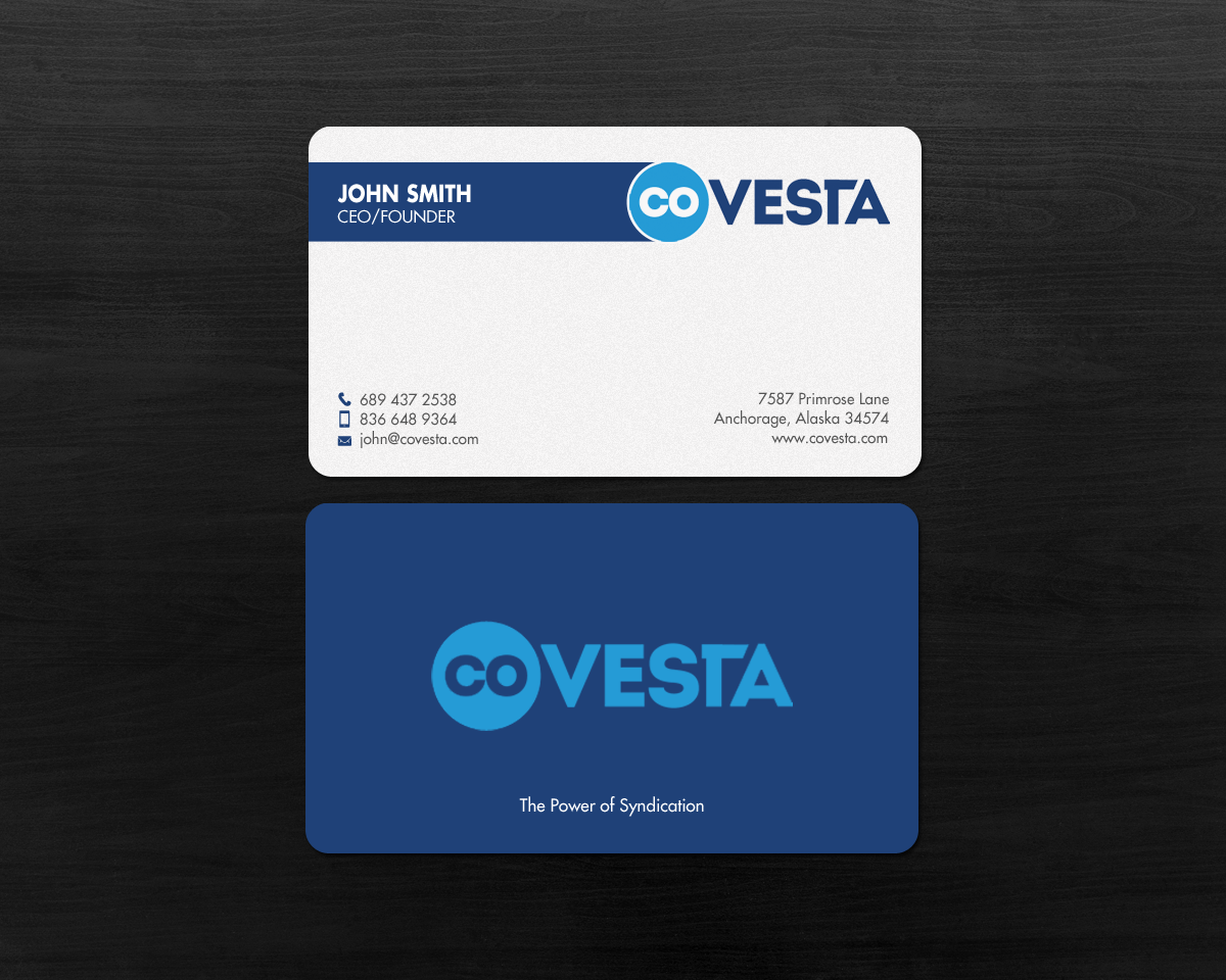 Diseño de Tarjeta de Presentación por chandrayaan.creative para CoVesta | Diseño #14809268