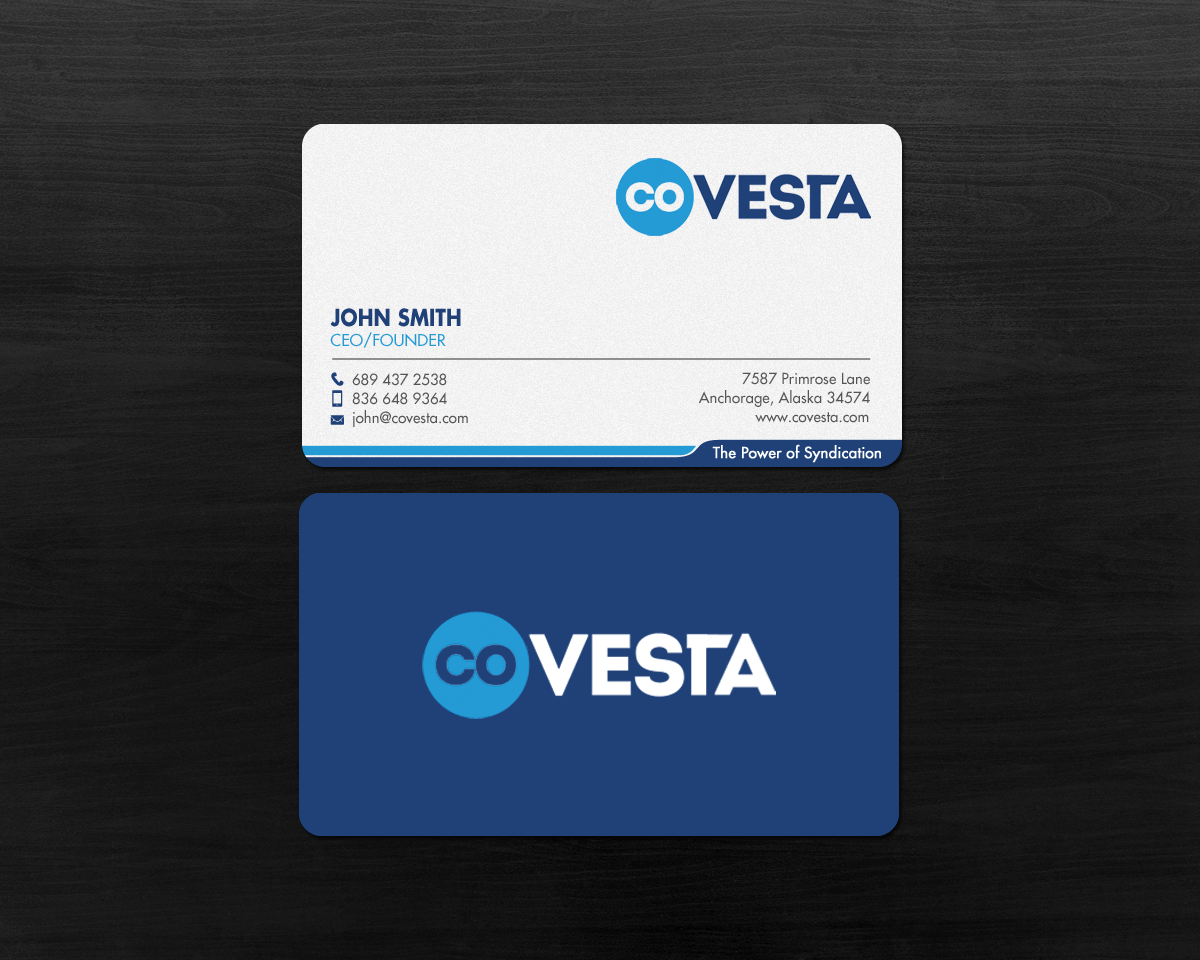 Diseño de Tarjeta de Presentación por chandrayaan.creative para CoVesta | Diseño #14809300