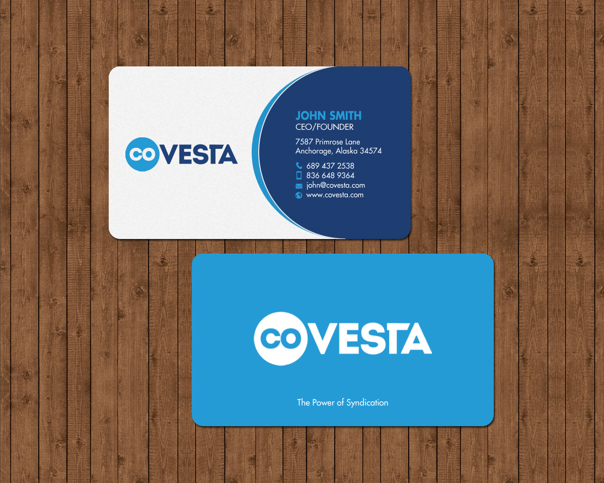 Diseño de Tarjeta de Presentación por chandrayaan.creative para CoVesta | Diseño #14809304