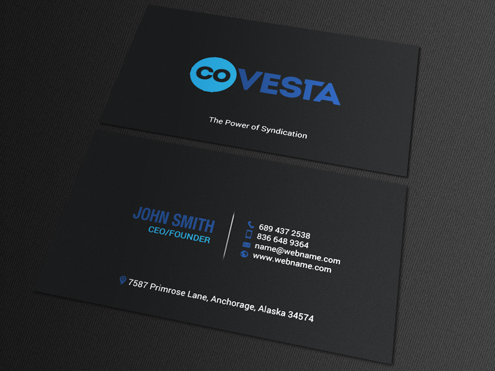 Diseño de Tarjeta de Presentación por chandrayaan.creative para CoVesta | Diseño #14825570