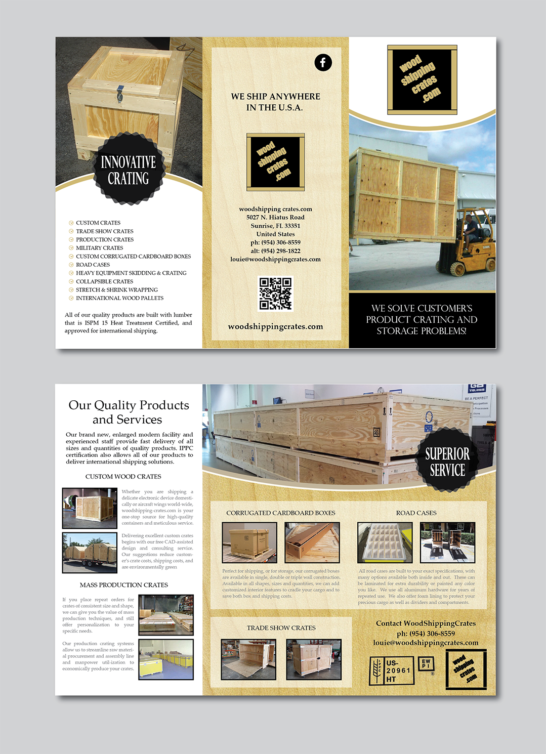Flyer Design by Alexandar for Woodshippingcrates.com | Design #14894807