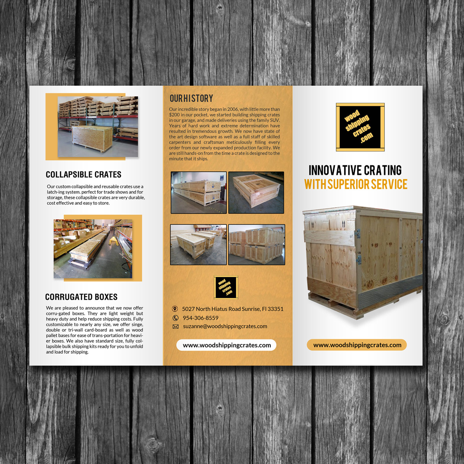 Flyer Design by creative.bugs for Woodshippingcrates.com | Design #14812789