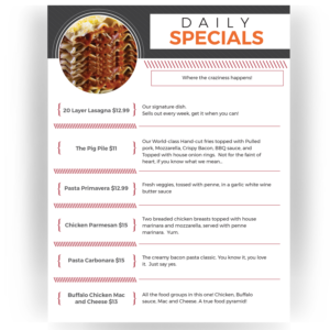 The Hut House Pub-  restaurant menu, new launch | Menü-Design von ArtSoul