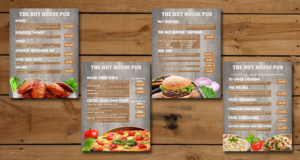 The Hut House Pub-  restaurant menu, new launch | Menü-Design von Lesaba Design