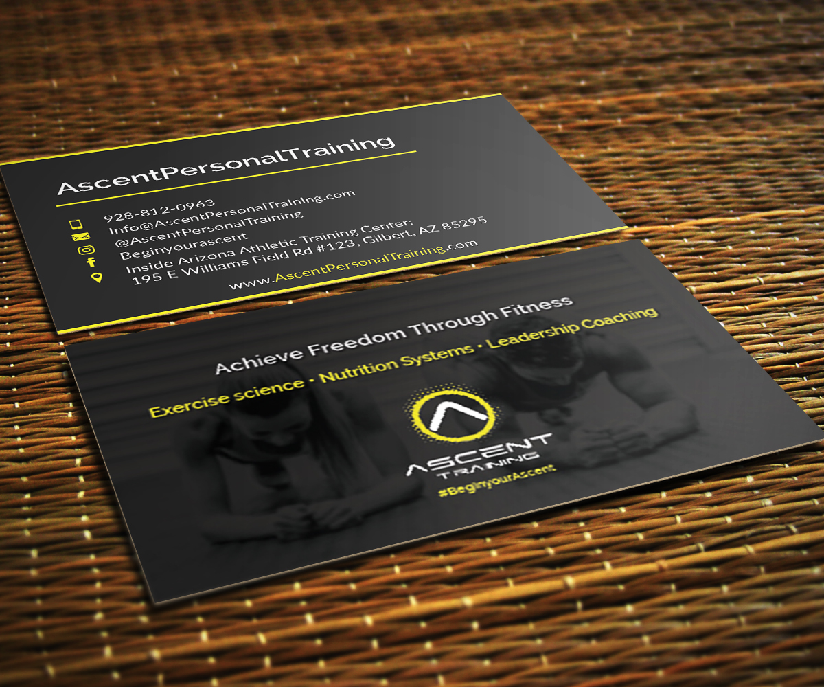 Business Card Design by Saumin Bhavsar for Ascent Personal Training | Design #14819705