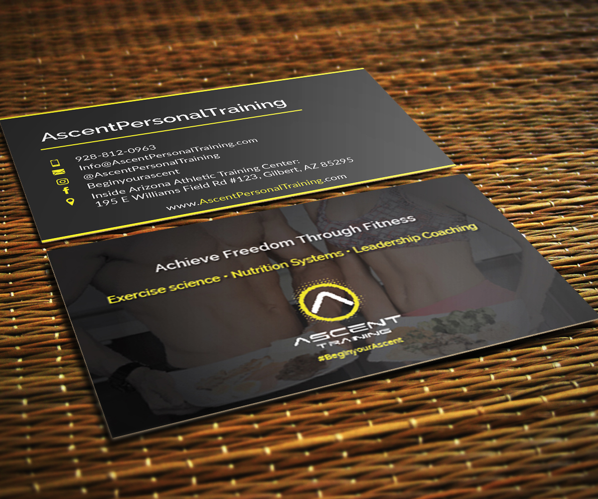 Diseño de Tarjeta de Presentación por Saumin Bhavsar para Ascent Personal Training | Diseño #14819706