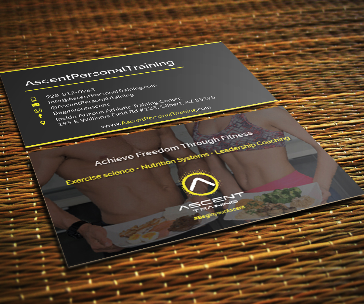 Diseño de Tarjeta de Presentación por Saumin Bhavsar para Ascent Personal Training | Diseño #14819708