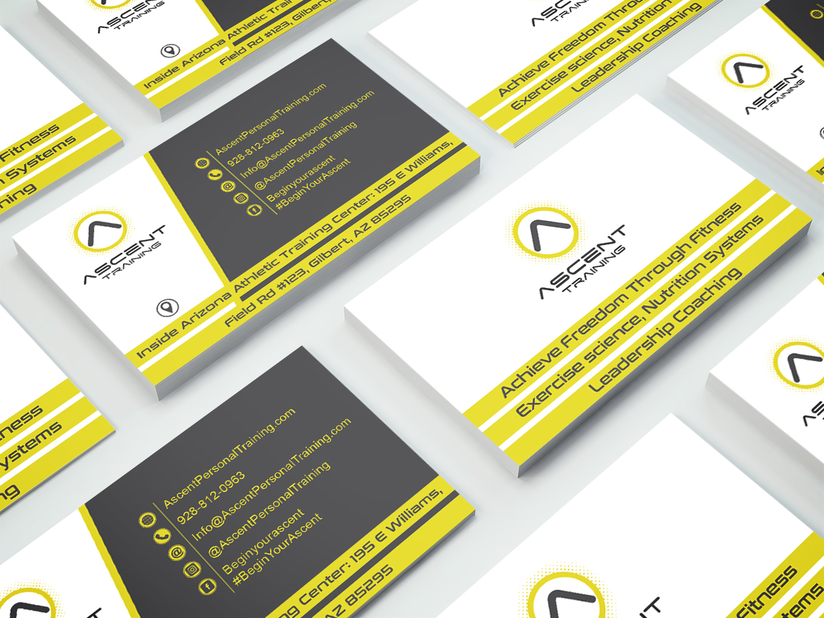 Business Card Design by Saumin Bhavsar for Ascent Personal Training | Design #14831366