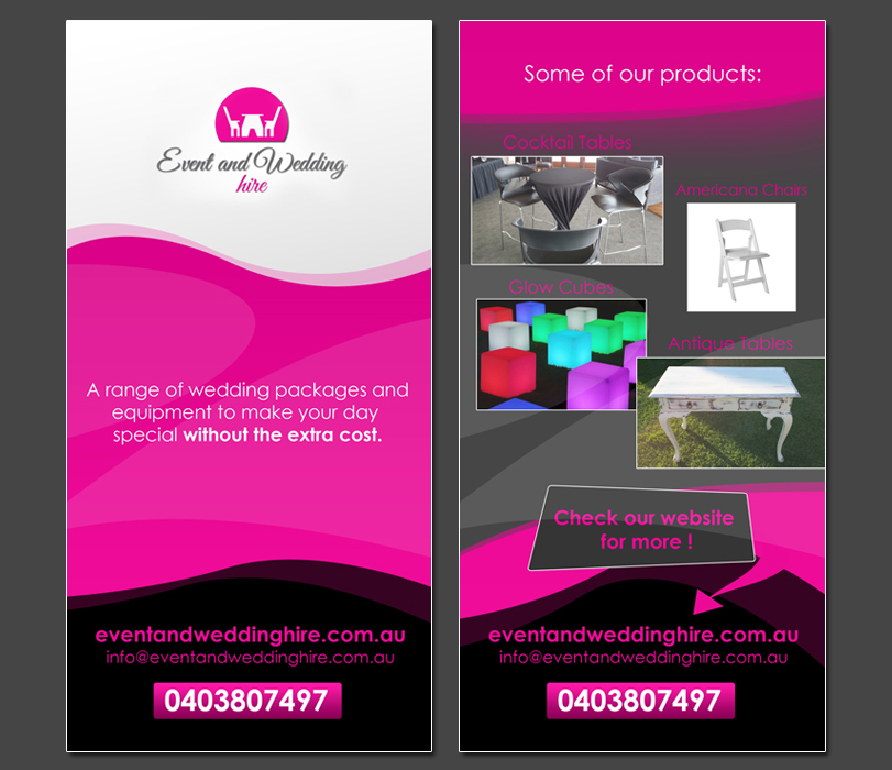 Design de Flyer par ketoprofen pour event and wedding hire | Design #2546405