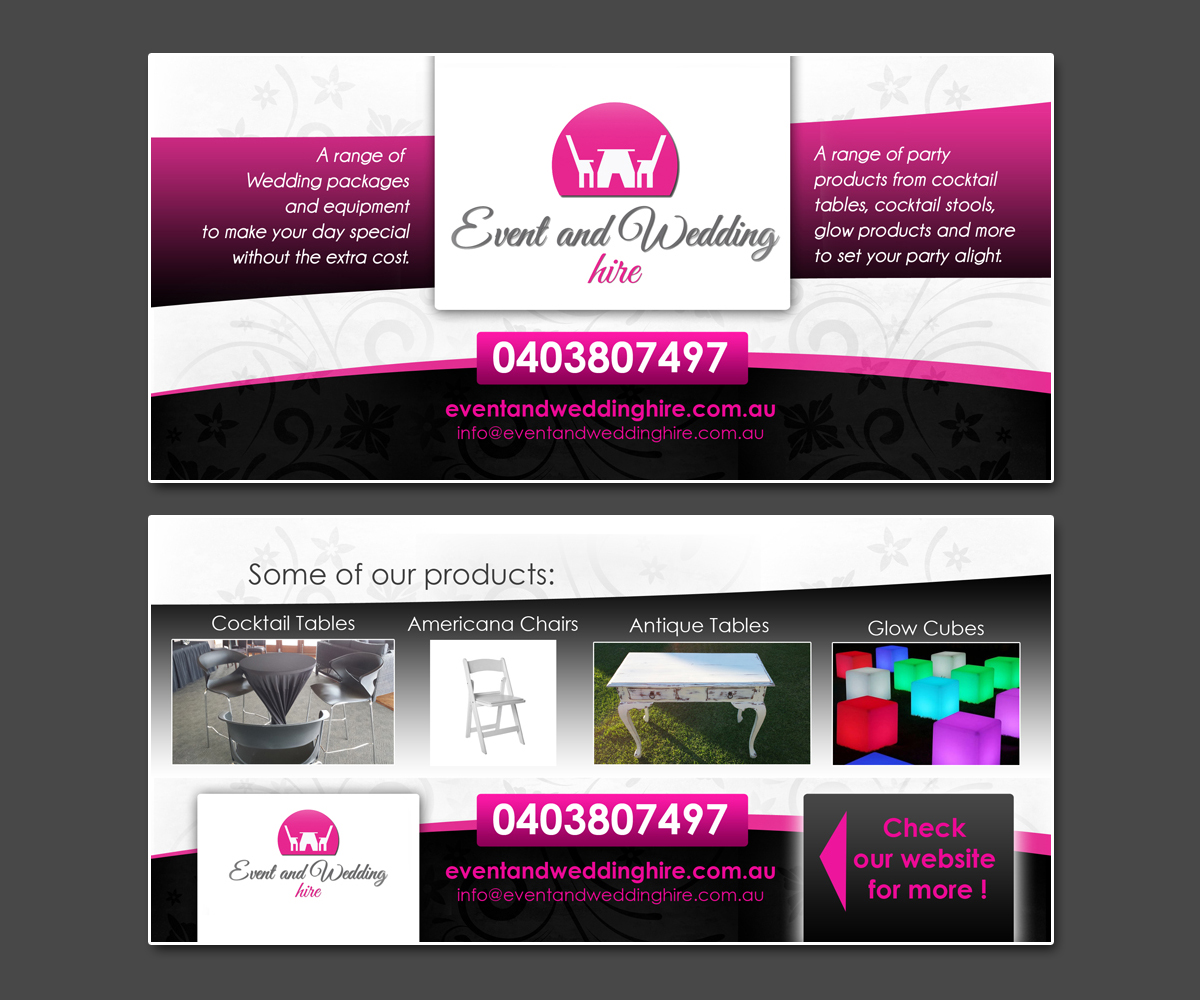 Flyer Design by ketoprofen for event and wedding hire | Design #2570896