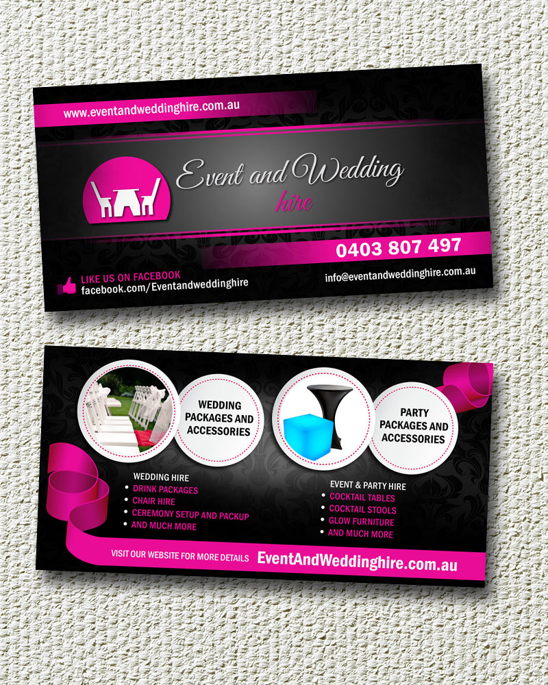 Flyer Design by Mila@CreativeMotions.com for event and wedding hire | Design: #2578759