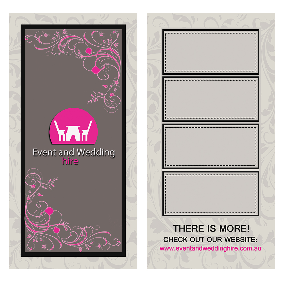 Flyer Design by Cris for event and wedding hire | Design #2574653
